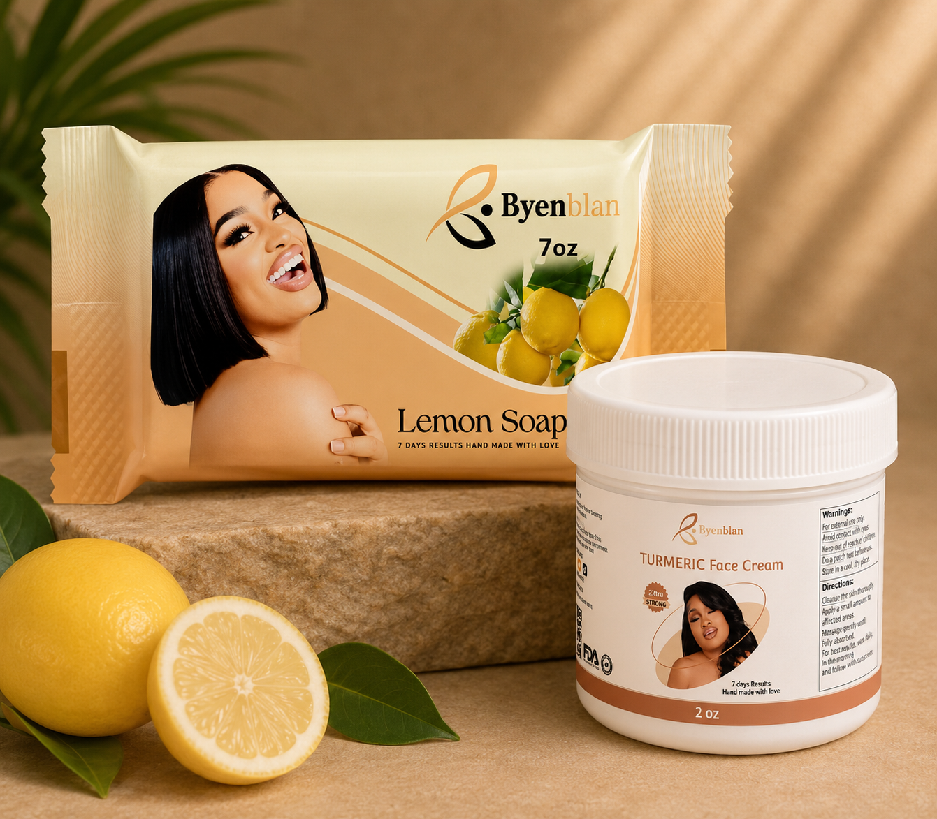 2oz Turmeric face cream and 7oz soap