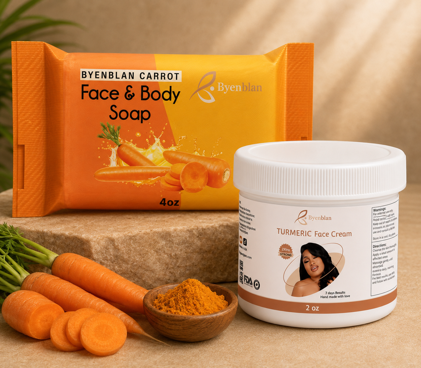2oz Turmeric face cream and 7oz soap