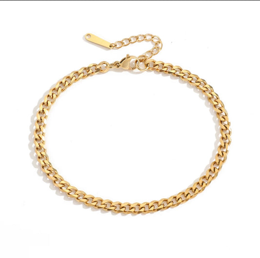 Gold Cuban Link Anklet