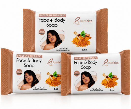 3pcs Byenblan Tifanm Andeyò Turmeric 4oz Round Solid Bar Brightening Soap