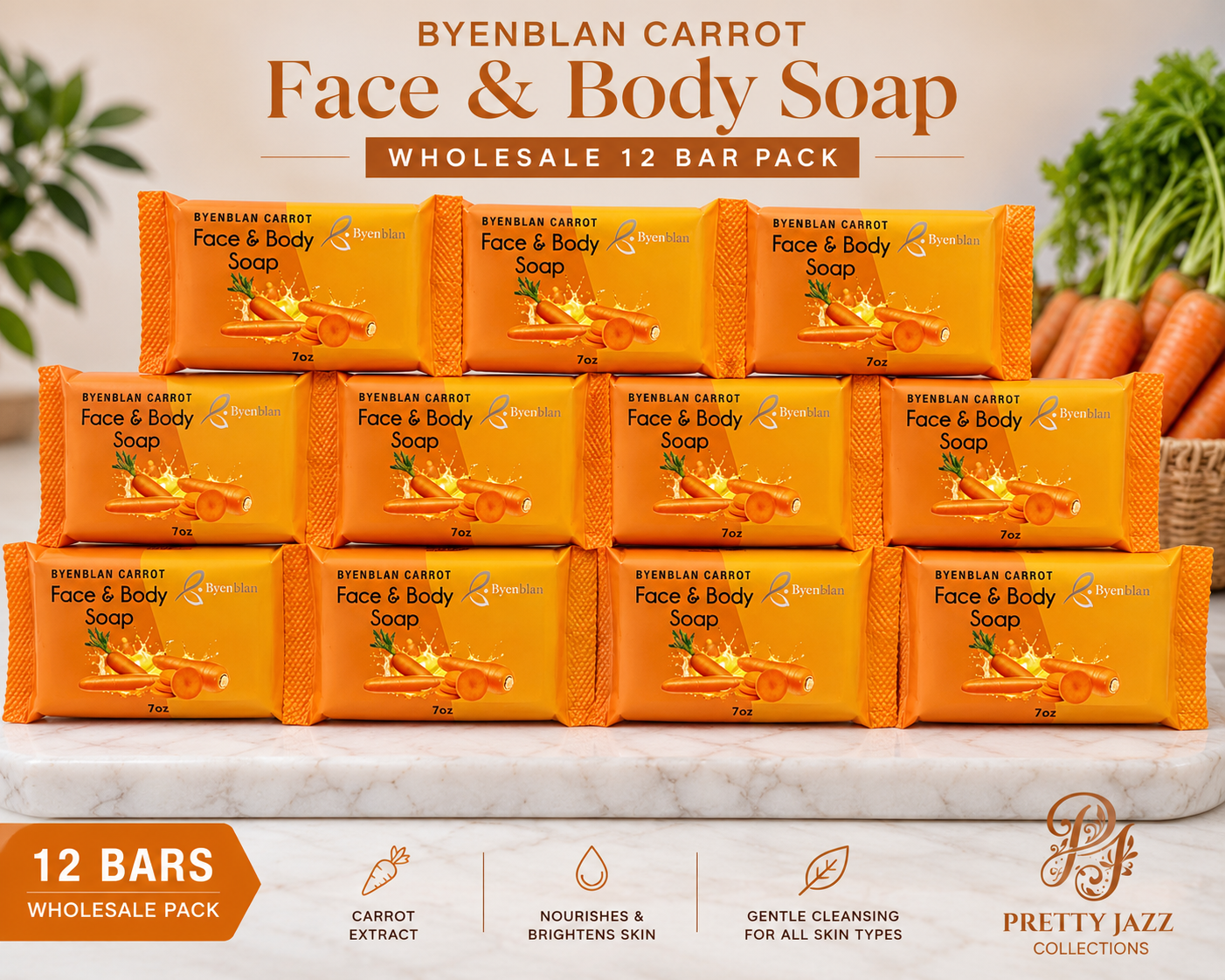BYENBLAN 12 Pack 7oz Heart-Shaped Soap
