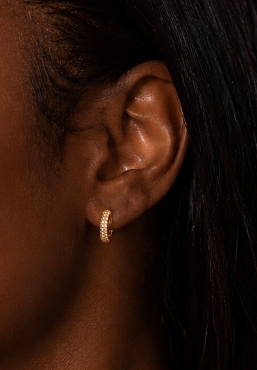 Luxury Gold Crystal Hoop Earrings