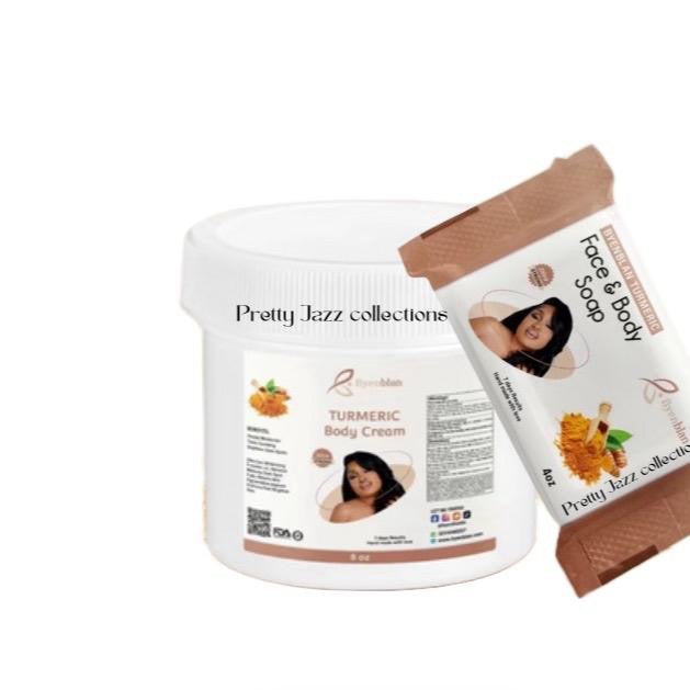 BYENBLAN Turmeric Body cream and 7oz face and body soap